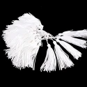 Little white tassel bow 5cm with buttonhole