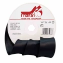 Nastro sbieco 25 mm traversino in raso lucido nero - Rotolo da 20mt