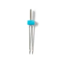 Aghi per macchina gemelli UNIVERSALI con testa piatta per cuciture doppie e decorative, 80mm/2,5mm - 154916 Prym