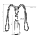 Embrasse ferma tenda cono classico con nappa e cordone intrecciato avorio - ICA Carmignani