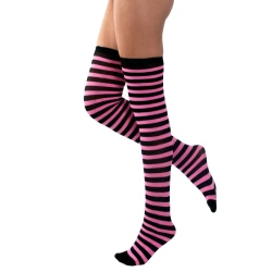 Maxi Calza Parigina in microfibra a righe rosa e nero