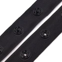 Black webbing with press studs for leotards and corsetry 1.8cm high