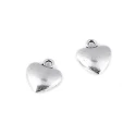 Pendaglio Charm a forma di cuore realizzato in metallo argentato - Benox