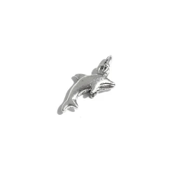 Silver-plated dolphin charm pendant for jewellery & crafts