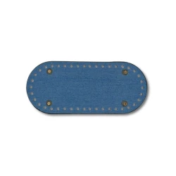 Oval denim jeans bases, 21 cm x 9 cm, with gold feet for bags - MA265 Mas 2