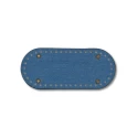 Oval bases in light denim jeans, 21 cm x 9 cm, with gold feet for bags - MA265Mas