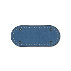 Oval denim jeans bases, 21 cm x 9 cm, with silver feet for bags - MA265S Mas 2