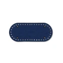 Fondi ovali in Jeans Denim medio 21cm x 9cm con piedini argento per borsa - MA265S Mas