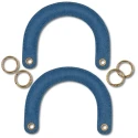 Manici per borsa a semicerchio in Jeans denim chiaro completi di anelli oro per il montaggio - MA263 Mas
