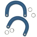 Handles for semi-circular bags in light denim jeans, complete with silver rings for assembly - MA263S Mas