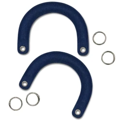 Manici per borsa a semicerchio in Jeans denim completi di anelli argento per il montaggio - MA263S Mas 2
