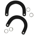 Handles for semi-circular bag in black denim jeans complete with silver rings for assembly - MA263S Mas