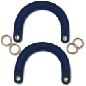 Manici per borsa a semicerchio in Jeans denim completi di anelli oro per il montaggio - MA263 Mas