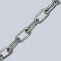 Catena in alluminio con maglia ovale lavorata argento larga 10mm - K1367-2.0 Benox