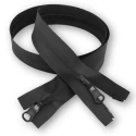 Reversible rubberized 100cm double-slider zip