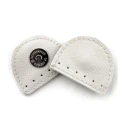 Genuine leather crescent magnetic snap closure