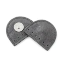 Genuine leather crescent magnetic snap closure