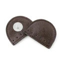 Genuine leather crescent magnetic snap closure
