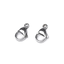 Gancetto a moschettone argento per collane e bigiotteria 18mm - FF065 Benox