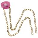 Large oval chain shoulder bag strap for knitted bags in gold-plated metal - MA52G Mas
