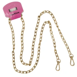 Oval link metal chain shoulder strap 120 cm, silver/gold