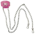 Oval link metal chain shoulder strap 120 cm, silver/gold