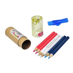 Set of 6 assorted chalk marking pencils, sharpener and brush - M599 Stéphanoise Médiac