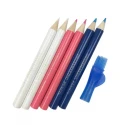 Set of 6 assorted chalk marking pencils, sharpener and brush - M599 Stéphanoise Médiac