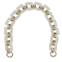 Polished resin chain with large square marble-effect links, ideal as a bag handle