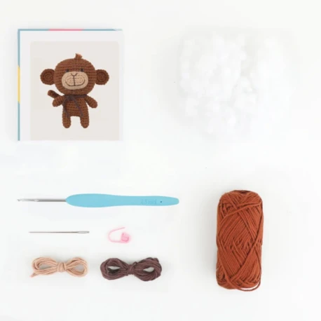 Kit Mimi la scimmietta Set per realizzare un amigurumi completo - A28C05-XS Anchor