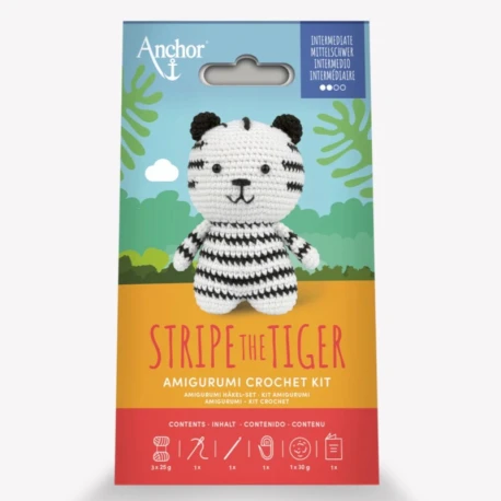 Stripe the Tiger Kit Complete amigurumi kit - A28C05-S Anchor