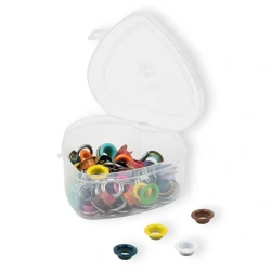 11mm coloured decorative eyelets with washers, 55 assorted pieces - 542621 Prym