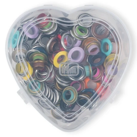 8mm coloured decorative eyelets with washers, 66 assorted pieces - 542620Prym