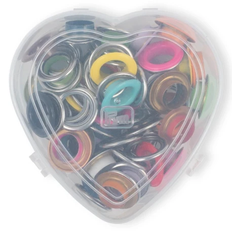 14mm coloured decorative eyelets with washers, 44 assorted pieces - 542622Prym