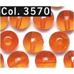 Perle arcobaleno iridescenti 6mm in vetro colore Arancione 3570 Gutermann