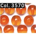 Gutermann 6mm iridescent rainbow glass beads, orange colour 3570