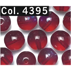Gutermann 6mm iridescent rainbow glass beads in Wine Red colour 4395