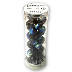 Perle arcobaleno iridescenti 6mm in vetro colore Nero 1000 Gutermann 2