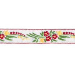 Passamaneria nastro gallone Tirolese ricamo fiori 25mm - Petri e Grossi 2