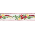 Passamaneria nastro gallone Tirolese ricamo fiori bianco 25mm - Petri e Grossi