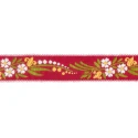 Passamaneria nastro gallone Tirolese ricamo fiori rosso 25mm - Petri e Grossi