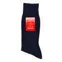 Calza lunga uomo sanitario a costine con elastico relax in cotone blu - 855/l Calzificio Bagnato