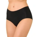Seamless, raw-cut culotte briefs in black organic cotton - Golden Lady    Underwear