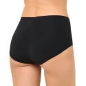Seamless, raw-cut culotte briefs in black organic cotton - Golden Lady    Underwear