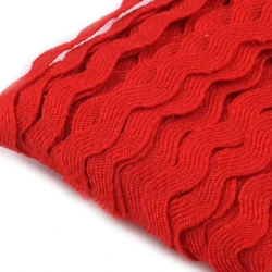 Zig-Zag serpentine border tape 12mm polyester red