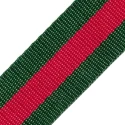 Cinte per borse fantasia stile Gucci, verde, rosso e verde, a metraggio per realizzare tracolle larghe 50mm