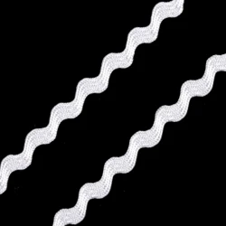 Serpentine Zig-Zag tape white 7mm polyester