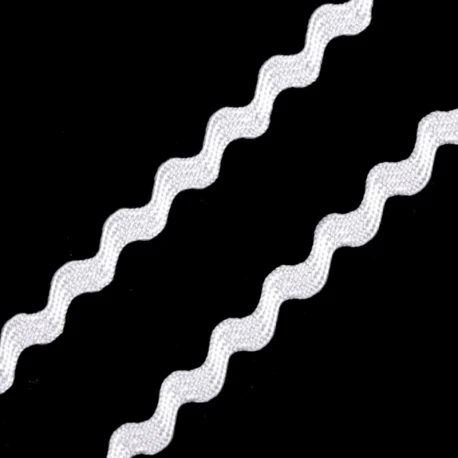 Serpentine Zig-Zag tape white 7mm polyester