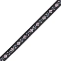 Nastro passamaneria decorativa con roselline ricamate alto 10mm