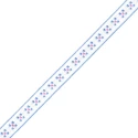 Nastro passamaneria decorativa con delicato motivo geometrico a quadri celeste alto 10mm